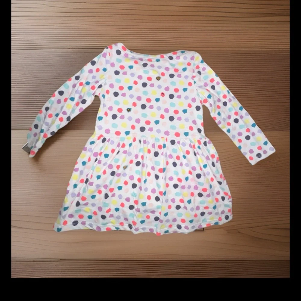 Cat&Jack Girls 4T Polka Dot Long Sleeve Dress - Multicolor